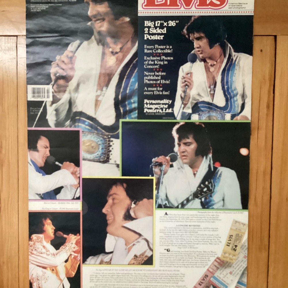 VINTAGE DOUBLE SIDED ELVIS POSTER  IN CONCERT 1974 SPECIAL ANNIVERSARY ISSUE - Picture 4 of 12